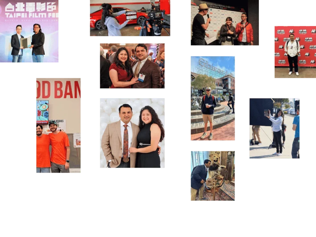 Collage of Ruiz Advertising Company marketing, communications, media, military, awards, and business experience.